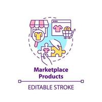 Marketplace products concept icon. Choice parameter abstract idea thin line illustration. Selling goods online. Managing customer orders. Vector isolated outline color drawing. Editable stroke