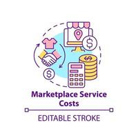 Marketplace service costs concept icon. Choice parameter abstract idea thin line illustration. Collecting and paying taxes for company. Vector isolated outline color drawing. Editable stroke