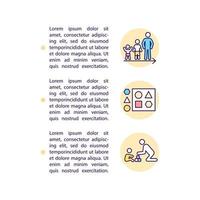 Developmental and behavioral screening concept line icons with text. PPT page vector template with copy space. Brochure, magazine, newsletter design element. Autism linear illustrations on white