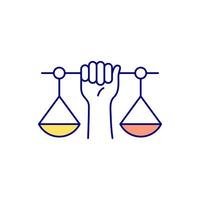 Equal protection RGB color icon. Democratic society. Isolated vector illustration. Giving equal rights, liberties and status. Access to same opportunities. Social equality simple filled line drawing