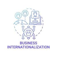 Business internationalization concept icon. Marketplace benefit abstract idea thin line illustration. Opportunity for e-commerce. Company image improvement. Vector isolated outline color drawing