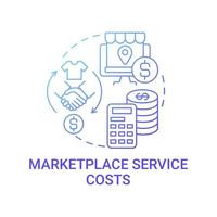 Marketplace service costs concept icon. Calculating consistent gross margin abstract idea thin line illustration. Building budget for e-commerce business. Vector isolated outline color drawing