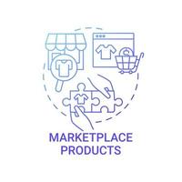 Marketplace products concept icon. Choice parameter abstract idea thin line illustration. Providing huge inventories. Dropshipping business. Uploading item feed. Vector isolated outline color drawing