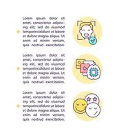 Appealing to emotions concept line icons with text. PPT page vector template with copy space. Brochure, magazine, newsletter design element. Social media content linear illustrations on white