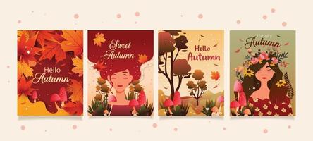 Welcome Autumn Card Concept vector