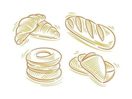 Set Flat Illustration of Bread for branding and logo element vector