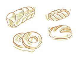 Set Flat Illustration of Bread for branding and logo element vector