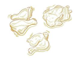 Set Flat Illustration of Chicken meat for branding and logo element vector