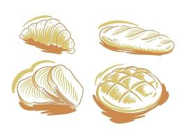 Set Flat Illustration of Bread for branding and logo element vector