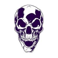 Ilustración de cráneo aislado para logotipo y elemento de marca vector