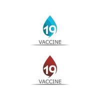 logotipo de la vacuna, vector médico, vacunación con antibióticos, virus, vacuna, diseño e ilustración para el cuidado de la salud