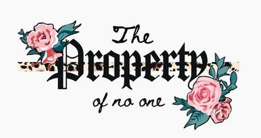 typography slogan with pink roses illustration on stripe background vector