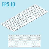 Realistic isometry of modern keyboard Vector illustration