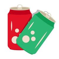 Two flat color icon a soda can or drinks cold can for apps and websites vector