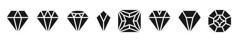 Set of a diamond flat icon for apps or websites vector