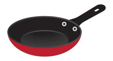 Frying pan skillet flat color icon for apps and websites vector