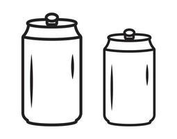 Aluminum cans or soda cans line art vector icon for apps and websites