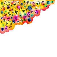 Hearts and Flowers Splash Border vector