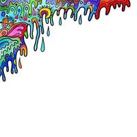 Retro Dripping Watercolor Splash Border vector