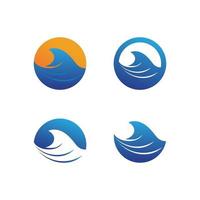 Water wave icon vector and design ocean beach logo business and nature abstract