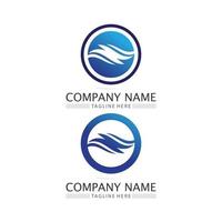 Water wave icon vector and design ocean beach logo business and nature abstract