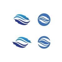 Water wave icon vector and design ocean beach logo business and nature abstract