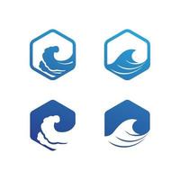 Water wave icon vector and design ocean beach logo business and nature abstract