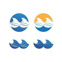 Water wave icon vector and design ocean beach logo business and nature abstract