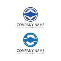 Water and wave icon vector logo for beach and ocean design business abstract