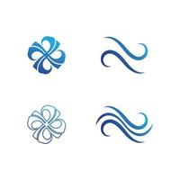 Water wave icon vector and design ocean beach logo business and nature abstract