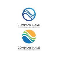 Water wave icon vector and design ocean beach logo business and nature abstract