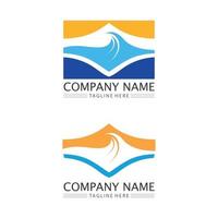 Water wave icon vector and design ocean beach logo business and nature abstract