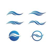 Water and wave icon vector logo for beach and ocean design business abstract