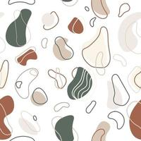 Amoeba seamless pattern conceptual modern art with creative elements and earth tones. Repeat background with liquid and wavy minimalistic stains. Organic texture with pale colors for interiors. vector