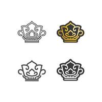 Crown Logo Template vector icon queen and king set  kingdom