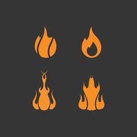 fuego logo e icono, elemento de conjunto de llama caliente vector llama ilustración diseño energía, cálido, advertencia, señal de cocción, logo, icono, luz, potencia calor