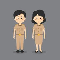 personaje de pareja con uniforme de empleados del gobierno vector