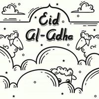 Ilustración de eid al adha en estilo doodle Ilustración de eid al adha en estilo doodle vector