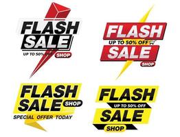 flash sale banner promotion tag design vector