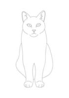 illustration design outline of cat vector