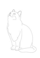 illustration design outline of cat vector