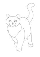 illustration design outline of cat vector