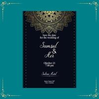 Luxury gold mandala ornate background for wedding invitation, book cover with mandala element style premium vector