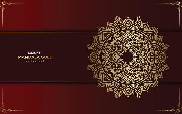 Luxury mandala background with golden arabesque