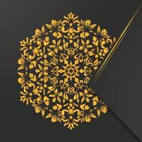 mandala de flores. elementos decorativos vintage. patrón oriental, ilustración vectorial. islam, árabe, indio, místico. oro abstracto de lujo vector