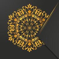 Flower Mandala. Vintage Decorative Elements. Oriental Pattern, Vector Illustration. Islam, Arabic, Indian, Mystic. Luxury Abstract Golden