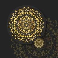 Mandala de oro abstracto sobre fondo blanco aislado. vector mandala en oro y fondo negro. mandala de lujo ornamental.