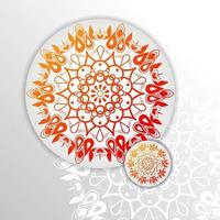 Round golden mandala on white isolated background. Vector boho mandala in gold and white background. Mandala with floral patterns. Yoga template