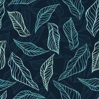 Seamless abstract floral background with leaves. vector