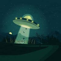 Taken By UFO At Night vector